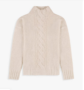 Maglia Collo Alto Con Treccia e Micropaillettes