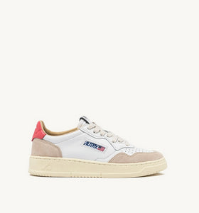 SNEAKERS MEDALIST LOW IN PELLE E SUEDE COLORE BIANCO E TEAROSE