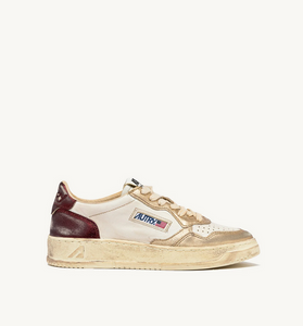 SNEAKERS MEDALIST LOW SUPER VINTAGE IN PELLE SPAZZOLATA COLORE PLATINUM E VIOLET