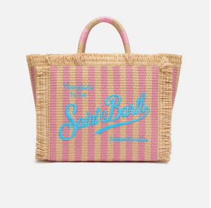 Borsa Colette effetto paglia con stampa a righe