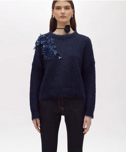 MAGLIA IN MOHAIR CON RICAMO