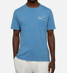 T-shirt Man in cotone con stampa e ricamo Tutti al Mare | GIN MARE SPECIAL EDITION