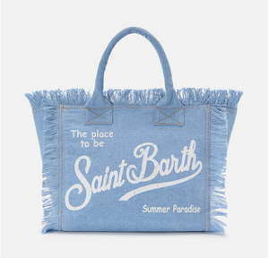 Borsa Vanity regular in denim lavaggio chiaro