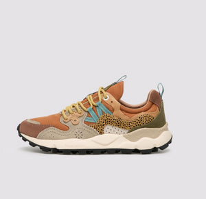 Sneakers in suede e tessuto tecnico - Marrone